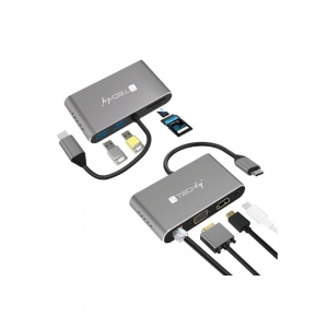 Adapter Usb-c Multiport Hdmi/vga/rj45/usb-c Pd/usb-a/microsd